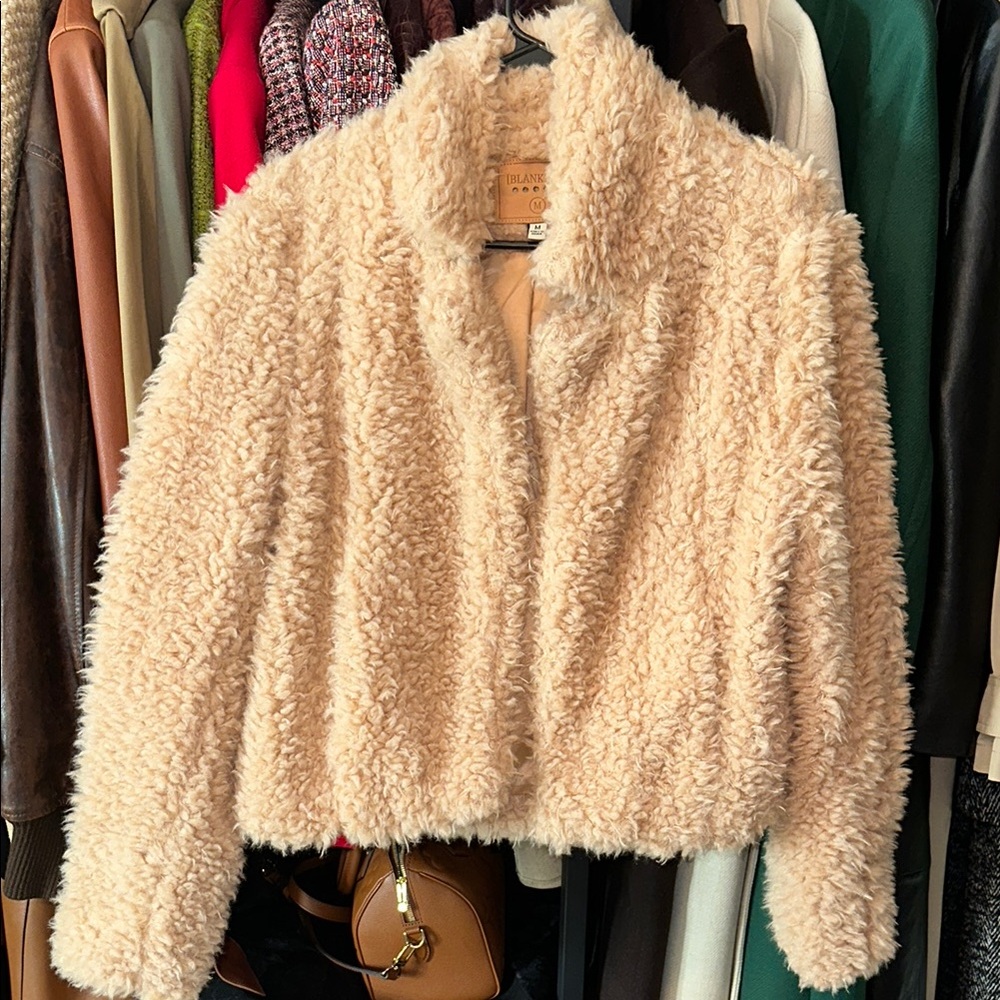 BLANKNYC Women's dusty Pink Faux Fur Jacket